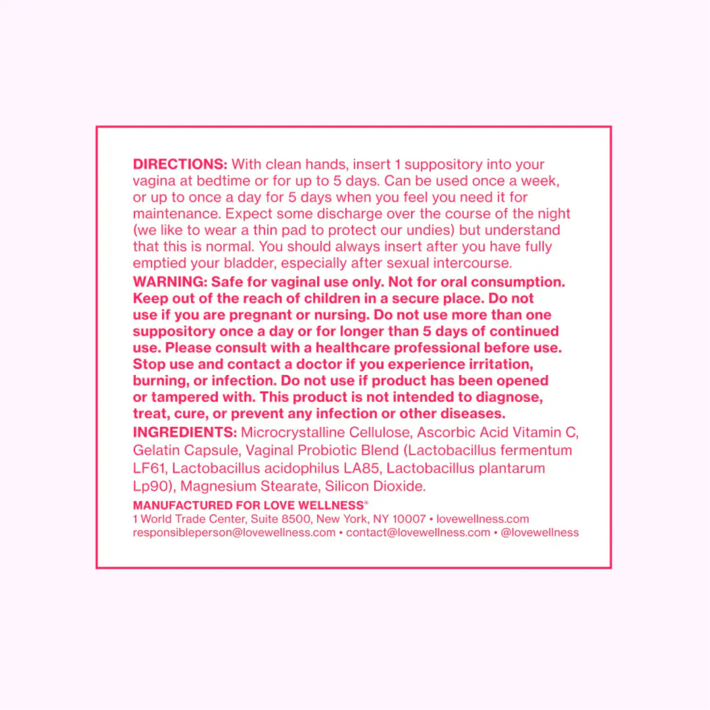 Flora Power® Vaginal Probiotic Suppositories